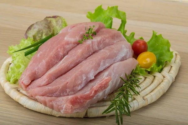 Raw pork schnitzel — Stock Photo, Image