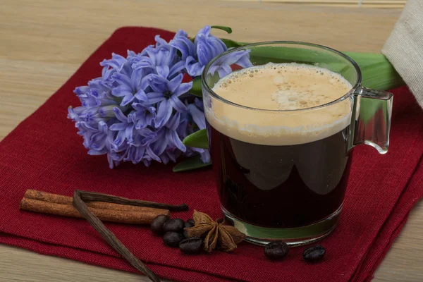 Coffee with flower — Stock Photo, Image