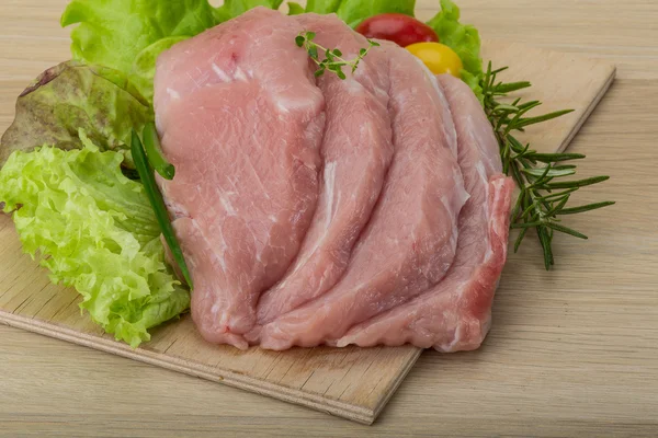 Raw pork schnitzel — Stock Photo, Image