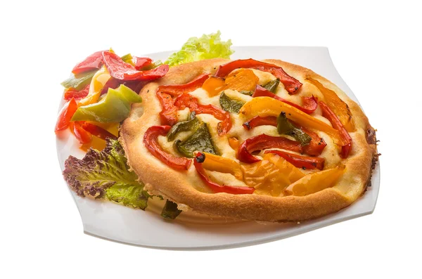 Pizza met Bulgaarse peper — Stockfoto