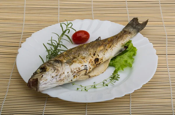 Gegrilde zeebaars — Stockfoto