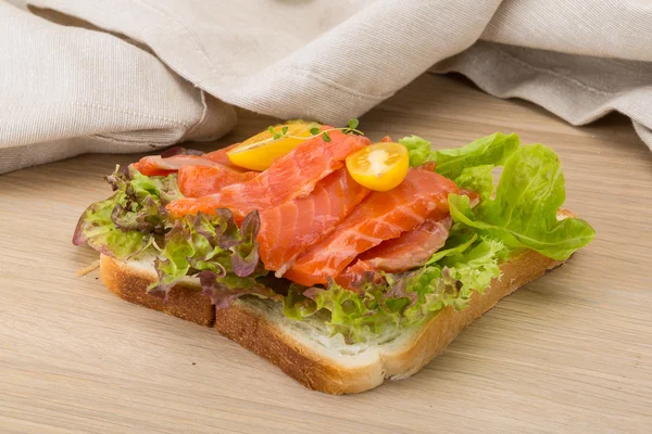 Sandwich met zalm — Stockfoto