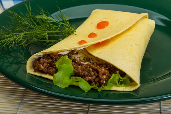 Shawarma med kött — Stockfoto