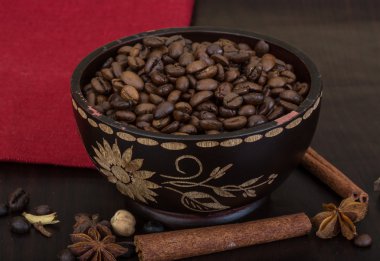 Kavrulmuş kahve çekirdeği.