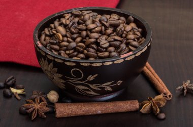 Kavrulmuş kahve çekirdeği.