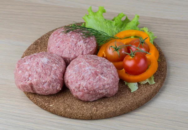 Raw burger cutlet — Stock Photo, Image