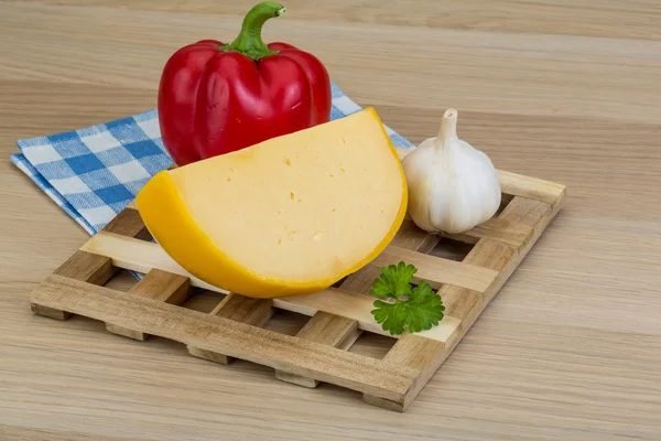 Yellow round cheese — Stock Photo, Image