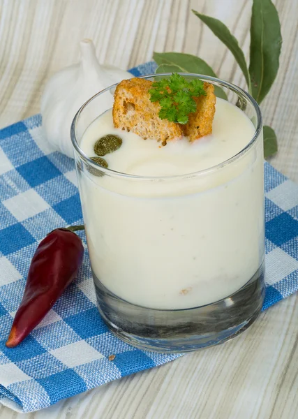 Sopa de queso con croutons — Foto de Stock