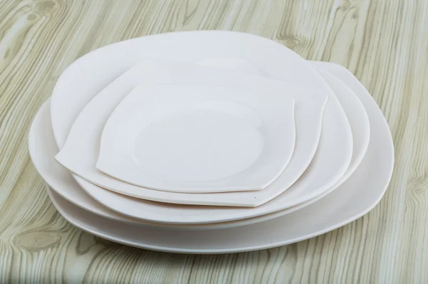 Fehér tányérok — Stock Fotó