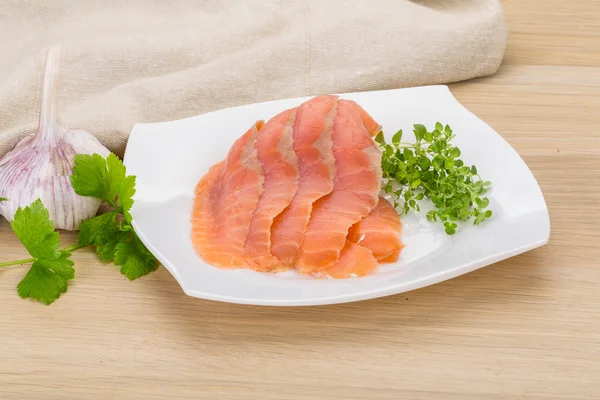 Lachs in Scheiben — Stockfoto