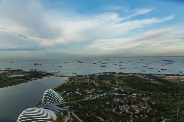 Uitzicht op singapore stad skyline — Stockfoto