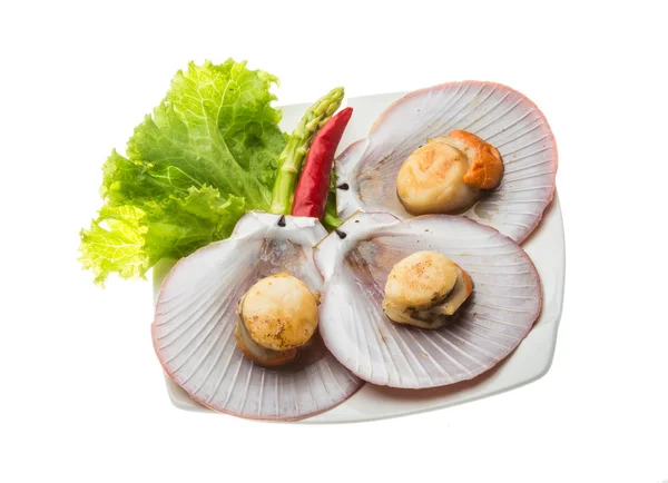 Grillade kammusslor — Stockfoto