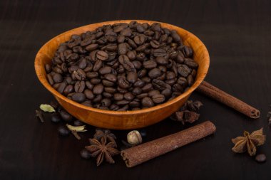 Kavrulmuş kahve çekirdeği.