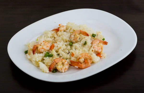 Fried rice with prawns — Stock Photo, Image