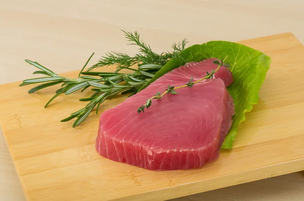 Syrové tuňákový steak — Stock fotografie