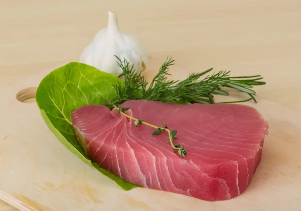 Syrové tuňákový steak — Stock fotografie