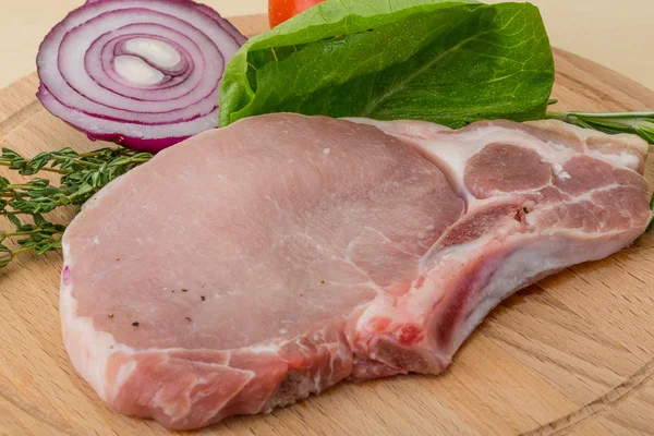 Raw pork steak — Stock Photo, Image