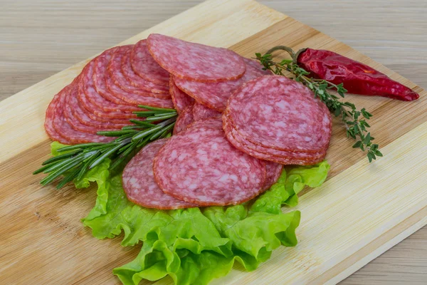 Sliced salami — Stock Photo, Image