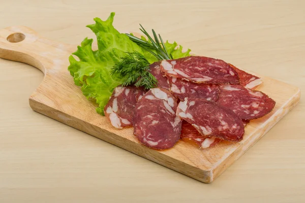 Salame affettato — Foto Stock