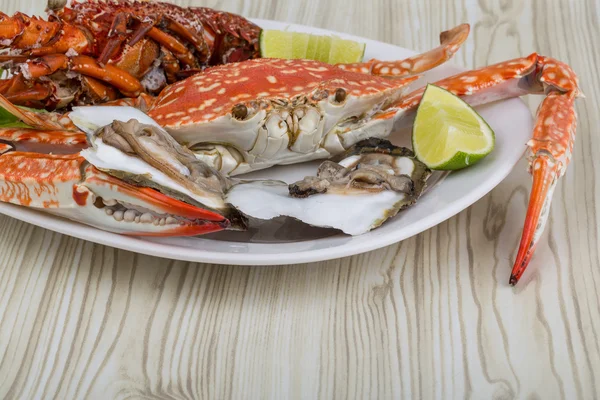 Languster, krabba och ostron — Stockfoto