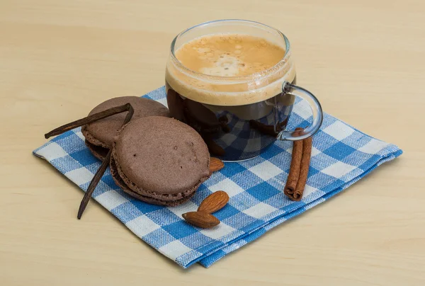 Café con macarrones — Foto de Stock