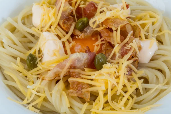 Carbonara-Nudeln — Stockfoto