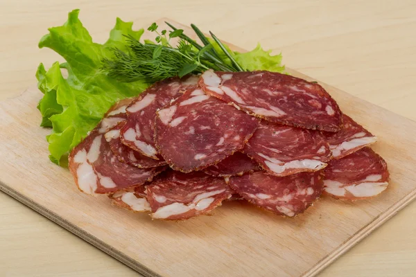 Skivad salami — Stockfoto