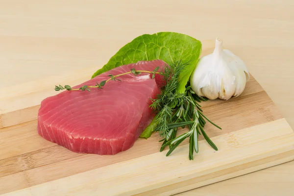 Syrové tuňákový steak — Stock fotografie