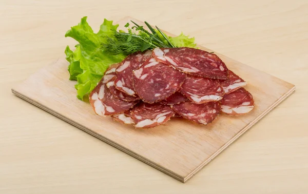 Skivad salami — Stockfoto