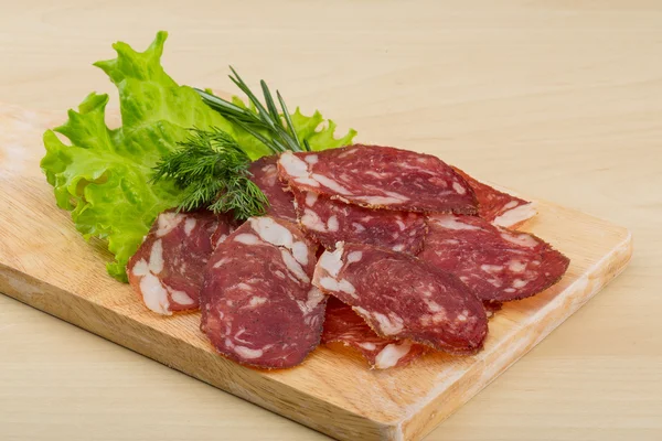 Gesneden salami — Stockfoto