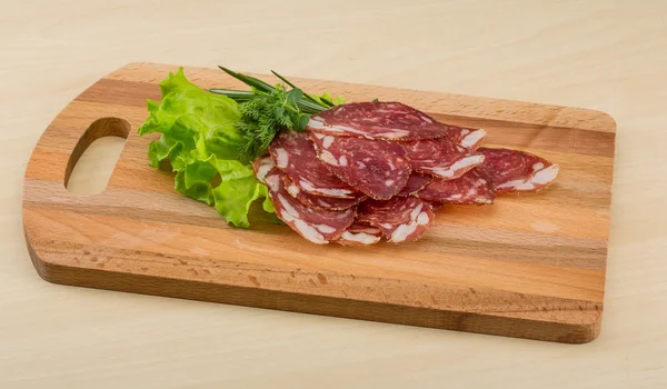 Salame affettato — Foto Stock