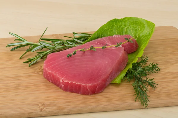 Syrové tuňákový steak — Stock fotografie