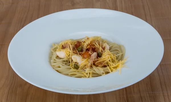 Carbonara-Nudeln — Stockfoto