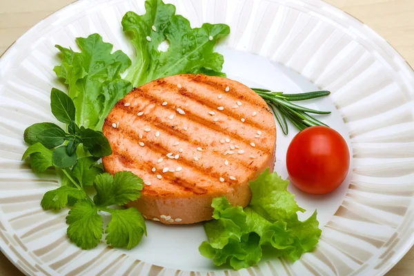 Costeleta de hambúrguer salmão — Fotografia de Stock