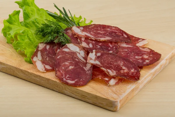 Skivad salami — Stockfoto