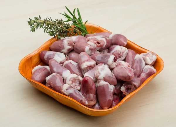 Raw chicken hearts — Stock Photo, Image