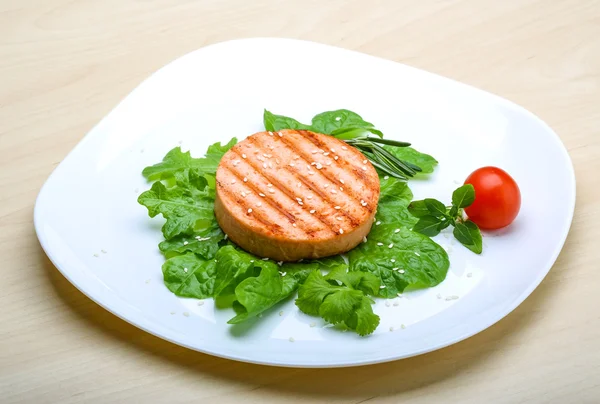 Chuleta de hamburguesa de salmón —  Fotos de Stock