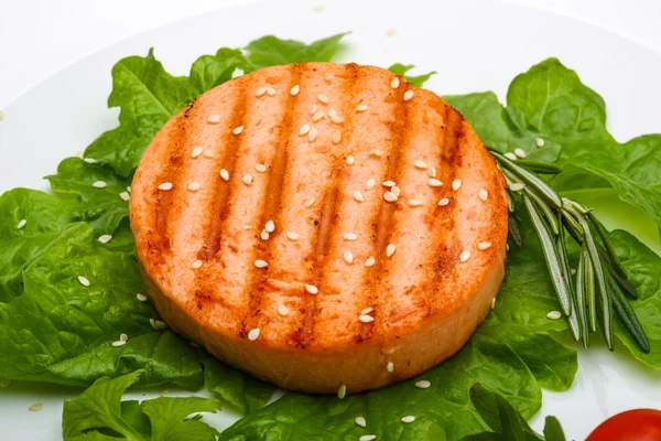 Costoletta hamburger di salmone — Foto Stock