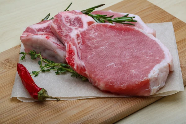 Raw pork steak — Stock Photo, Image