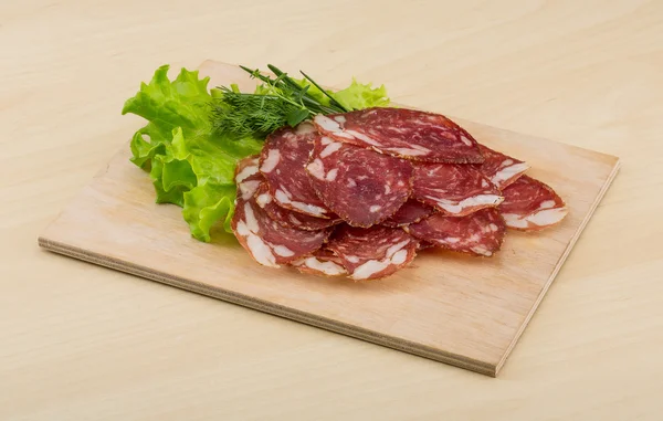 Skivad salami — Stockfoto