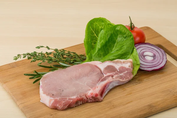 Raw pork steak — Stock Photo, Image