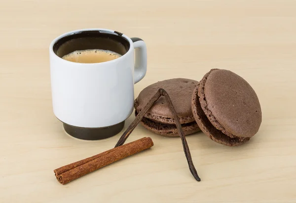 Café con macarrones — Foto de Stock