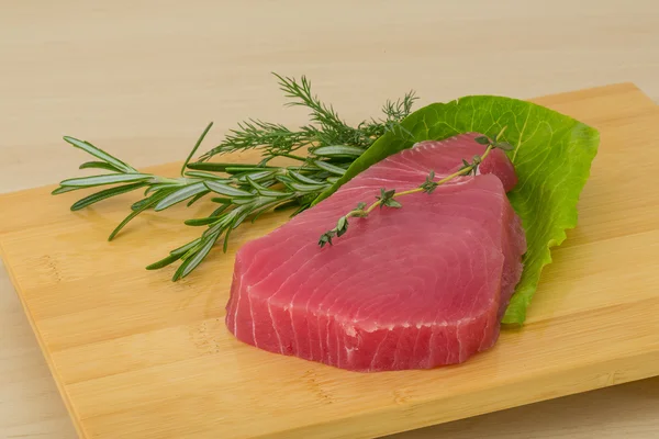Syrové tuňákový steak — Stock fotografie