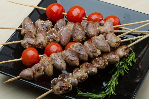 Grillad kyckling hjärtan grill — Stockfoto