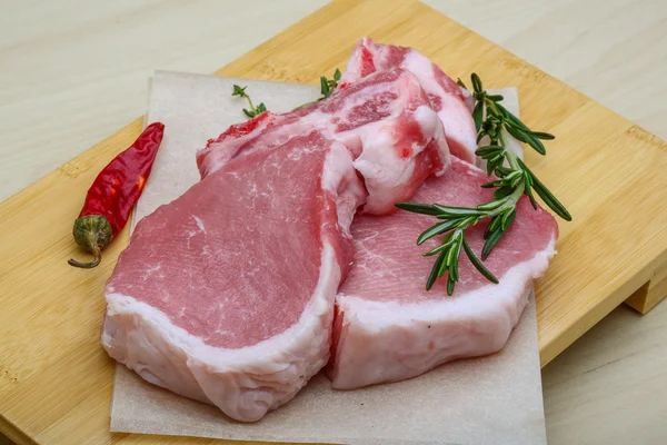 Raw pork steak — Stock Photo, Image