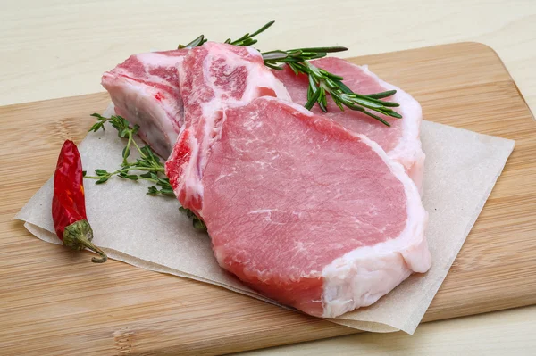 Raw pork steak — Stock Photo, Image