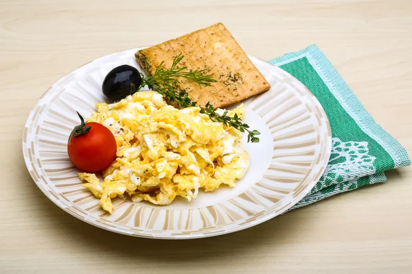 Huevos revueltos con tomate — Foto de Stock