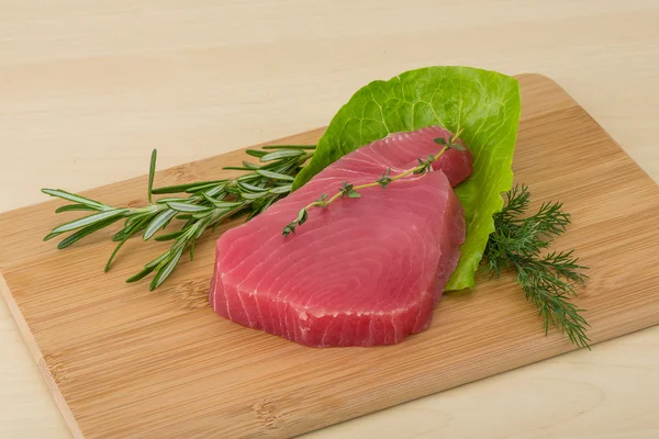 Bistecca di tonno crudo — Foto Stock