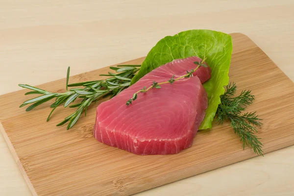 Syrové tuňákový steak — Stock fotografie