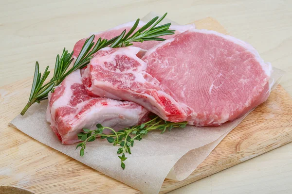 Raw pork steak — Stock Photo, Image